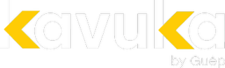 Logotipo Kavuka by Guép em fundo escuro com destaque amarelo